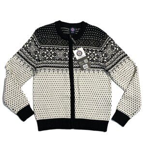 Icewear Iceland Wool Sweater Cardigan Womens Small Full Zip Fair Isle Nordic NWT
